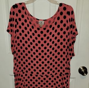 Salmon Pink polka dot top